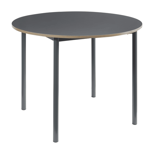 Conjunto de jantar Lindesberg Mesa de jantar redonda com 4 cadeiras cinzentocastanho claro en.casa