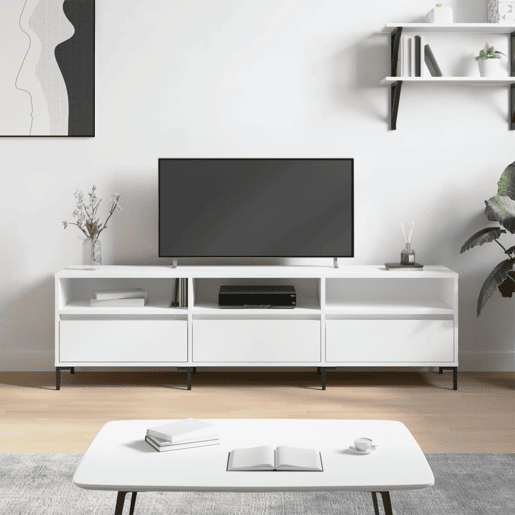 Móvel de TV - Modulo de TV - Armário de TV 150x30x44,5 cm derivados de madeira branco