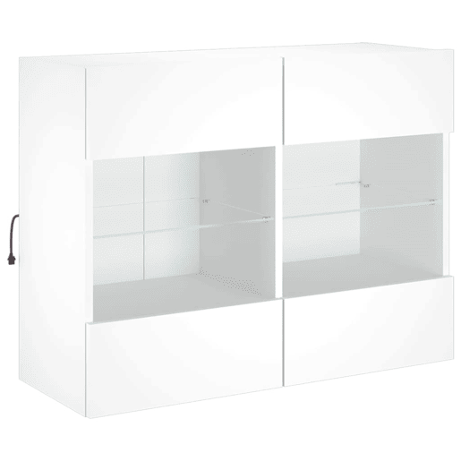 Móvel de parede para TV - Armário de TV com luzes LED 78,5x30x60,5 cm branco