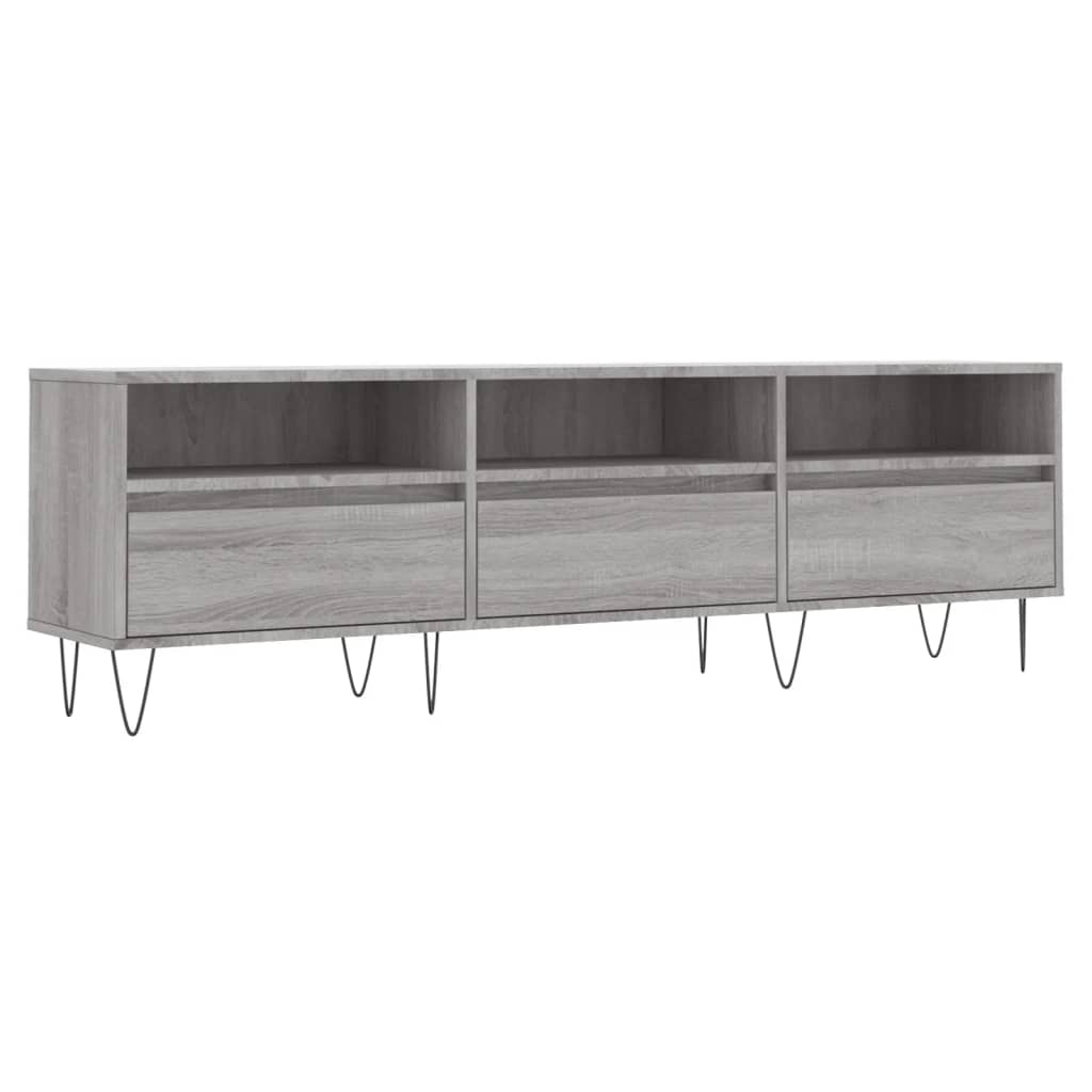 Mueble tv - mesa de tv madera contrachapada gris sonoma 150x30x44,5 cm