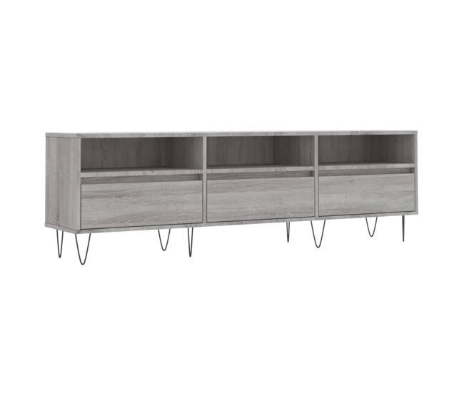 Mueble tv - mesa de tv madera contrachapada gris sonoma 150x30x44,5 cm
