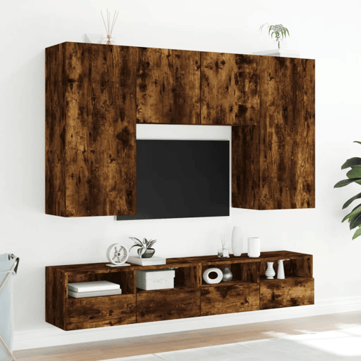 Móvel de parede p TV - Armário de TV 80x30x30cm deriv. madeira carvalho fumado