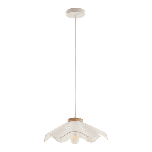 Candeeiro suspenso Broadway com abajur em tecido branco lux.pro