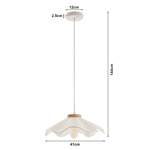 Candeeiro suspenso Broadway com abajur em tecido branco lux.pro