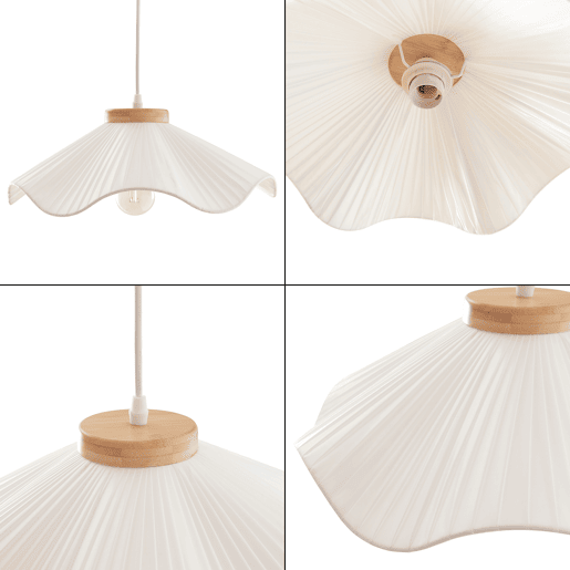 Candeeiro suspenso Broadway com abajur em tecido branco lux.pro