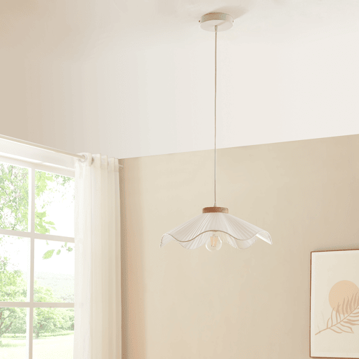 Candeeiro suspenso Broadway com abajur em tecido branco lux.pro