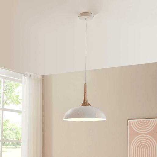 Candeeiro suspenso Blairgowrie 1 x E27 metal brancolatão colorido lux.pro