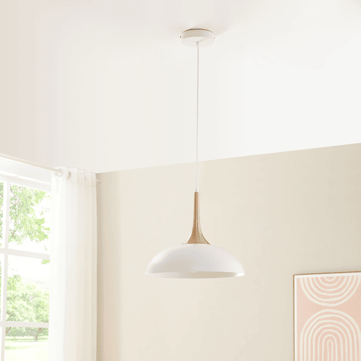 Candeeiro suspenso Blairgowrie 1 x E27 metal brancolatão colorido lux.pro
