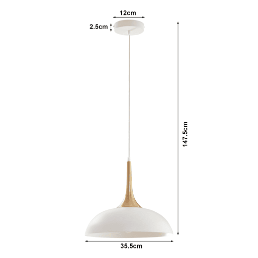 Candeeiro suspenso Blairgowrie 1 x E27 metal brancolatão colorido lux.pro