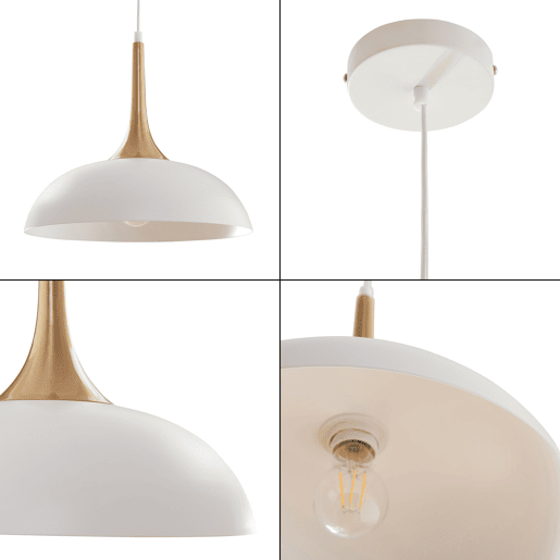 Candeeiro suspenso Blairgowrie 1 x E27 metal brancolatão colorido lux.pro