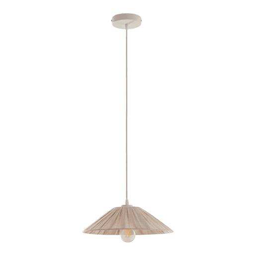 Candeeiro suspenso Bridge 1 x E27 com abajur tecido branco  bege lux.pro