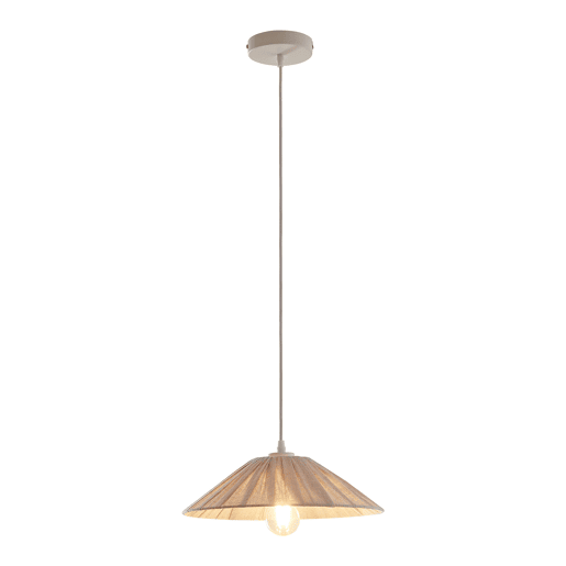 Candeeiro suspenso Bridge 1 x E27 com abajur tecido branco  bege lux.pro