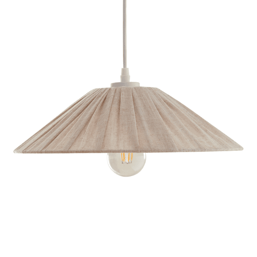 Candeeiro suspenso Bridge 1 x E27 com abajur tecido branco  bege lux.pro