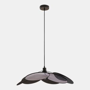 Candeeiro suspenso Blackwood aspeto de flor metaltêxtil preto lux.pro