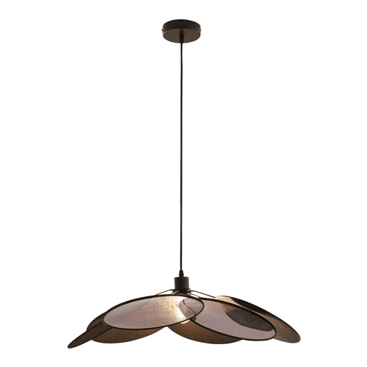 Candeeiro suspenso Blackwood aspeto de flor metaltêxtil preto lux.pro