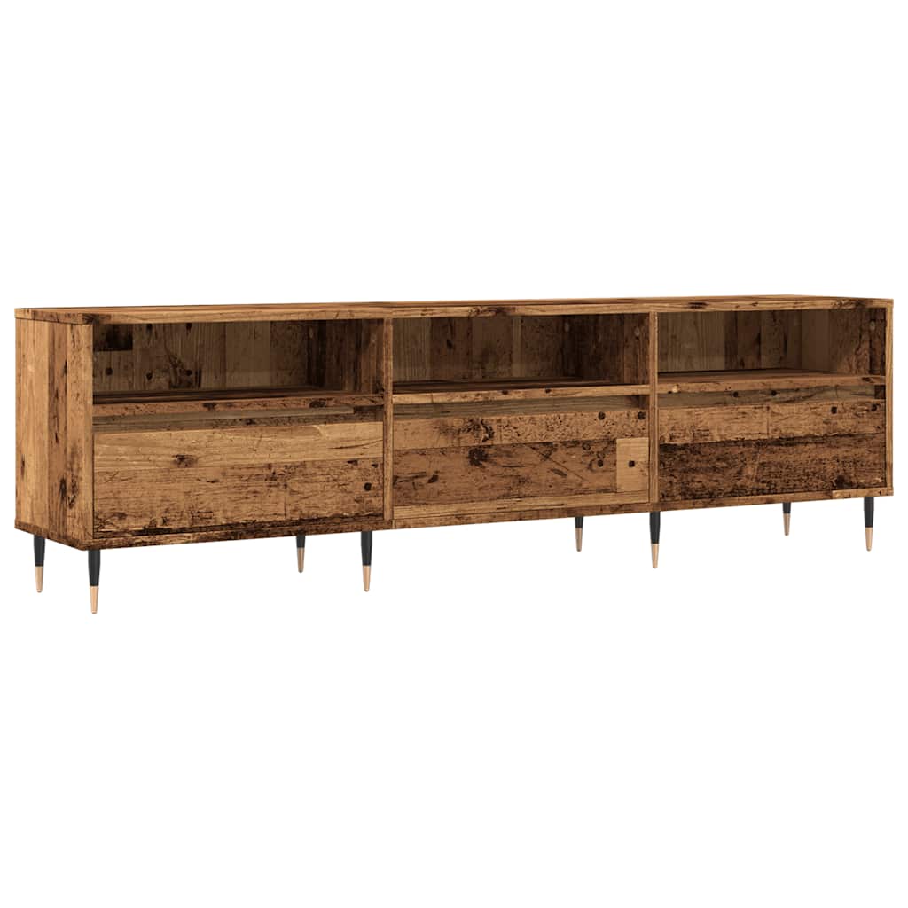mueble tv - mesa de tv madera ingenieria madera envejecida 150x30x445 cm