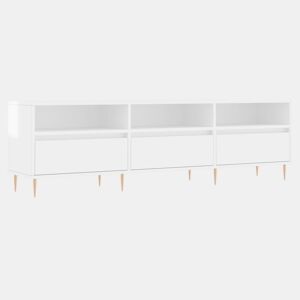 Móvel p TV, Armário de TV 150x30x44,5 cm derivados madeira branco brilhante