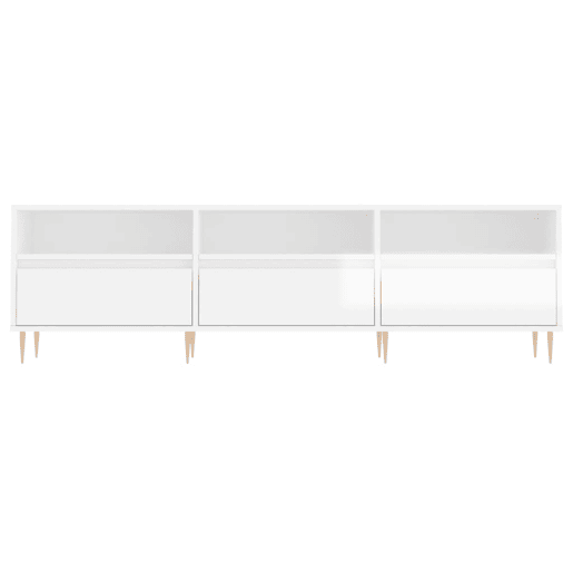 Móvel p TV, Armário de TV 150x30x44,5 cm derivados madeira branco brilhante