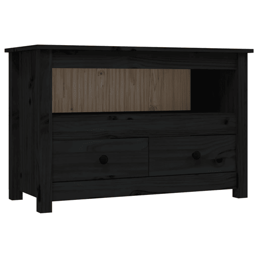 Móvel de TV - Modulo de TV - Armário de TV 79x35x52 cm madeira de pinho maciça preto