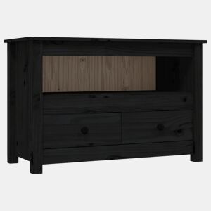 Móvel de TV - Modulo de TV - Armário de TV 79x35x52 cm madeira de pinho maciça preto