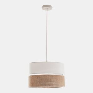 Candeeiro suspenso Barton 1 x E27 com abajur duplo brancolinho lux.pro