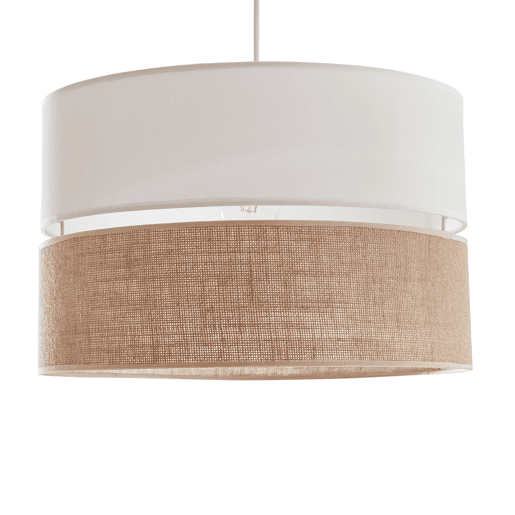 Candeeiro suspenso Barton 1 x E27 com abajur duplo brancolinho lux.pro Candeeiro suspenso Barton 1 x E27 com abajur duplo brancolinho lux.pro