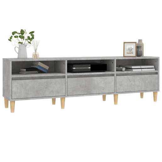 Móvel de TV - Modulo de TV - Armário de TV 150x30x44,5 cm derivados de madeira cinza cimento