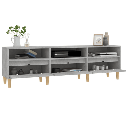 Móvel de TV - Modulo de TV - Armário de TV 150x30x44,5 cm derivados de madeira cinza cimento