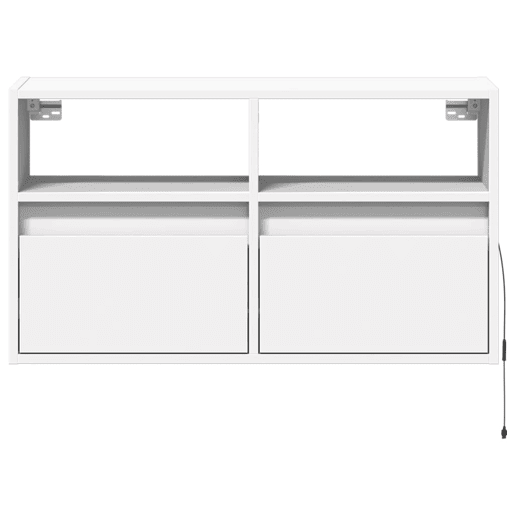 Móvel de parede para TV - Armário de TV com luzes LED 80x31x45 cm branco