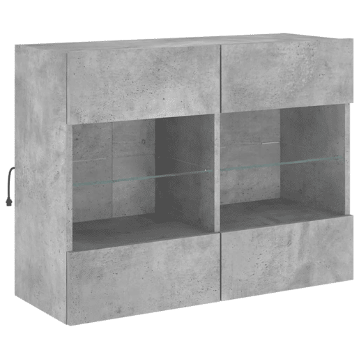 Móvel parede p TV - Armário TV c luzes LED 78,5x30x60,5 cm cinza cimento