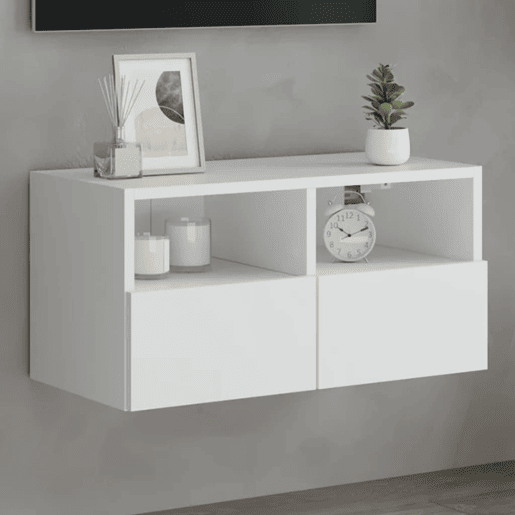 Móvel de parede p TV - Armário de TV 60x30x30 cm derivados de madeira branco