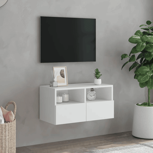 Móvel de parede p TV - Armário de TV 60x30x30 cm derivados de madeira branco