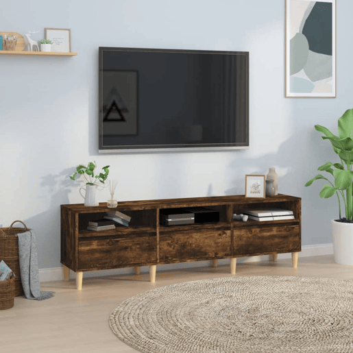 Móvel de TV - Modulo de TV - Armário de TV 150x30x44,5 cm derivados de madeira carvalho fumado