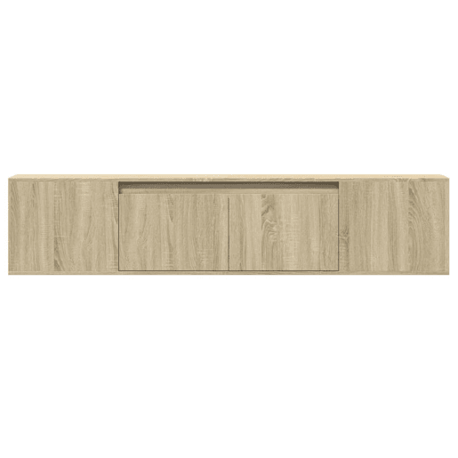 Móvel de parede p TV - Armário de TV luzes LED 180x31x39,5 cm carvalho sonoma