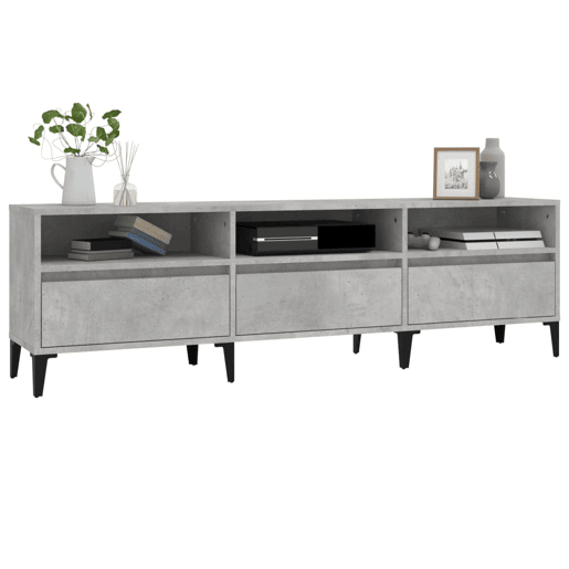 Móvel de TV - Modulo de TV - Armário de TV 150x30x44,5 cm derivados de madeira cinza cimento