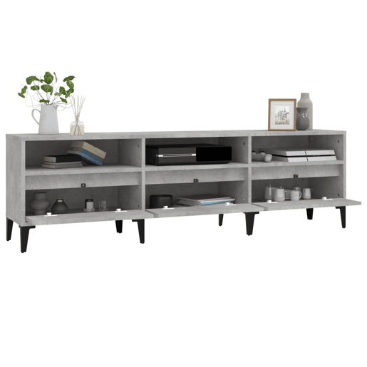 Móvel de TV - Modulo de TV - Armário de TV 150x30x44,5 cm derivados de madeira cinza cimento