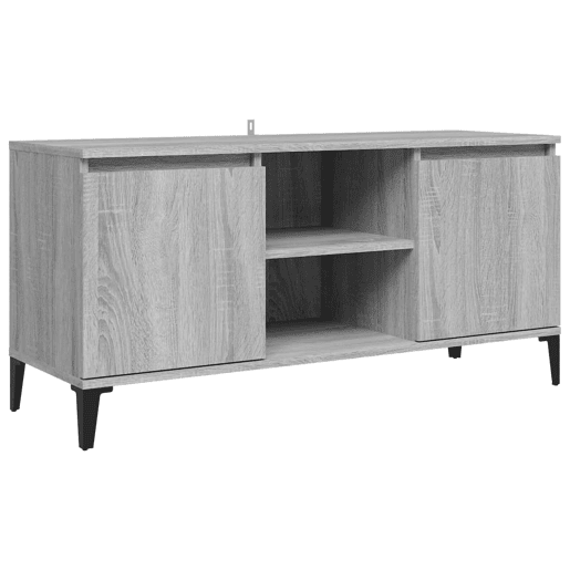 Móvel de TV - Modulo de TV - Armário de TV com pernas em metal 103,5x35x50 cm sonoma cinzento