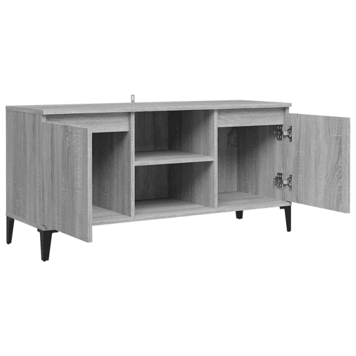 Móvel de TV - Modulo de TV - Armário de TV com pernas em metal 103,5x35x50 cm sonoma cinzento