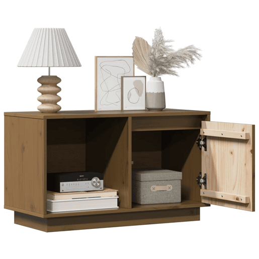 Móvel de TV - Modulo de TV - Armário de TV 74x35x44 cm madeira de pinho maciça castanho mel