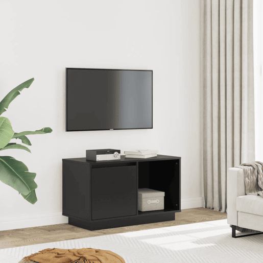 Móvel de TV - Modulo de TV - Armário de TV 74x35x44 cm madeira de pinho maciça preto