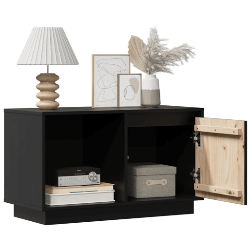 Móvel de TV - Modulo de TV - Armário de TV 74x35x44 cm madeira de pinho maciça preto