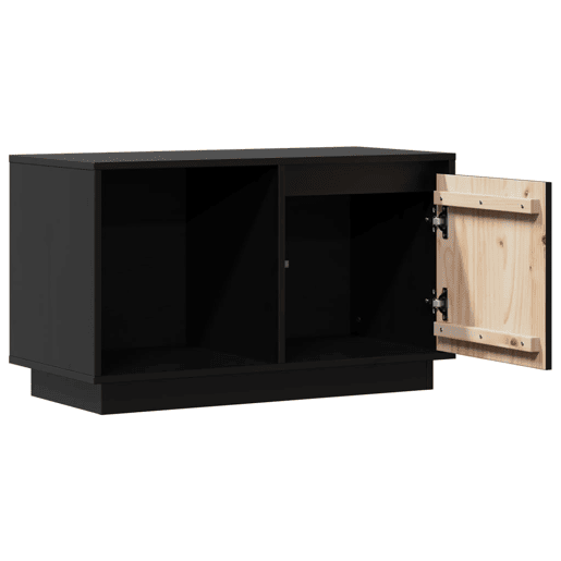 Móvel de TV - Modulo de TV - Armário de TV 74x35x44 cm madeira de pinho maciça preto