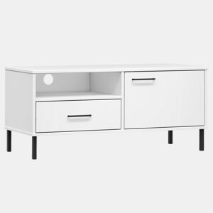 Móvel de TV - Modulo de TV - Armário de TV c pernas de metal pinho maciço OSLO branco
