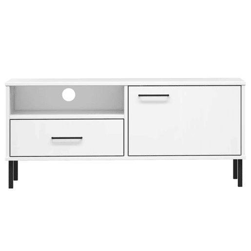 Móvel de TV - Modulo de TV - Armário de TV c pernas de metal pinho maciço OSLO branco