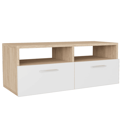 Móvel de TV - Modulo de TV - Armário de TV em aglomerado 95x35x36 cm carvalho e branco