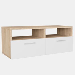 Móvel de TV - Modulo de TV - Armário de TV em aglomerado 95x35x36 cm carvalho e branco