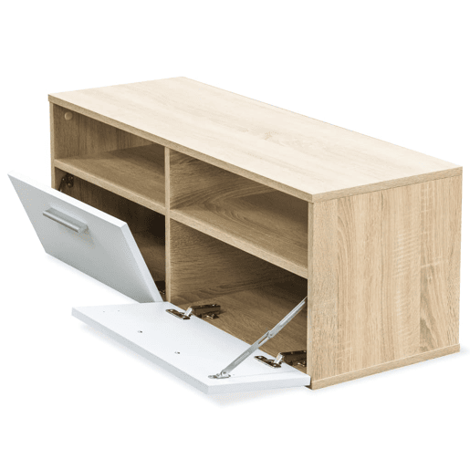 Móvel de TV - Modulo de TV - Armário de TV em aglomerado 95x35x36 cm carvalho e branco