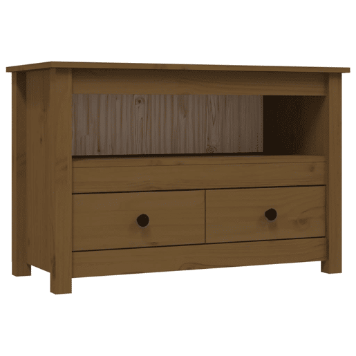 Móvel de TV - Modulo de TV - Armário de TV 79x35x52 cm madeira de pinho maciça castanho mel