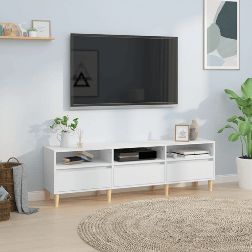 Móvel de TV - Modulo de TV - Armário de TV 150x30x44,5 cm derivados de madeira branco