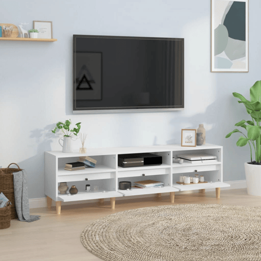 Móvel de TV - Modulo de TV - Armário de TV 150x30x44,5 cm derivados de madeira branco